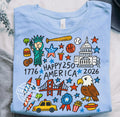 Happy 250 America Graphic Tee