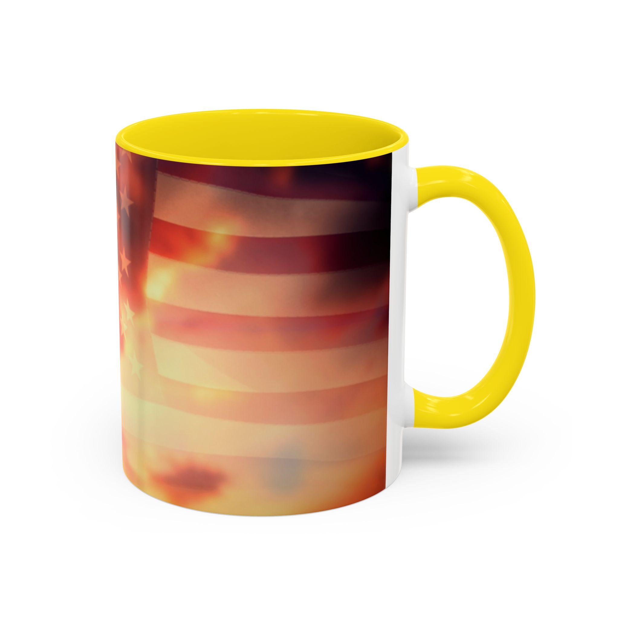 Patriotic Accent Oil Wife Coffee Mug – American Flag Sunset Design (11/15oz)