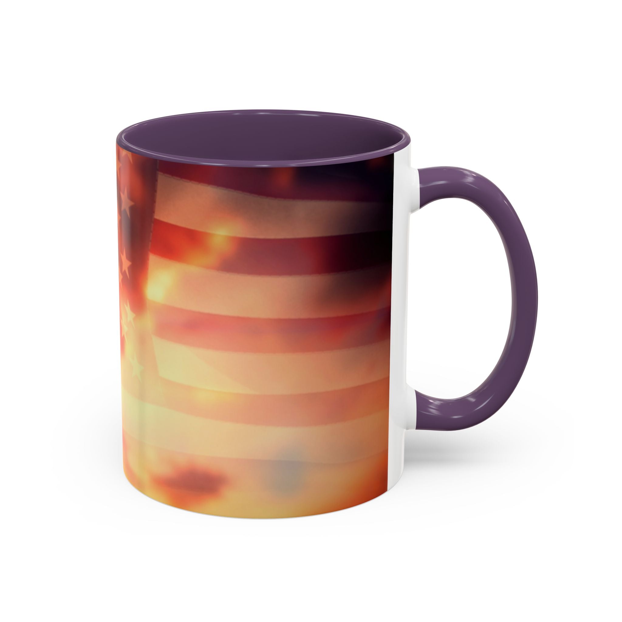 Patriotic Accent Oil Wife Coffee Mug – American Flag Sunset Design (11/15oz)