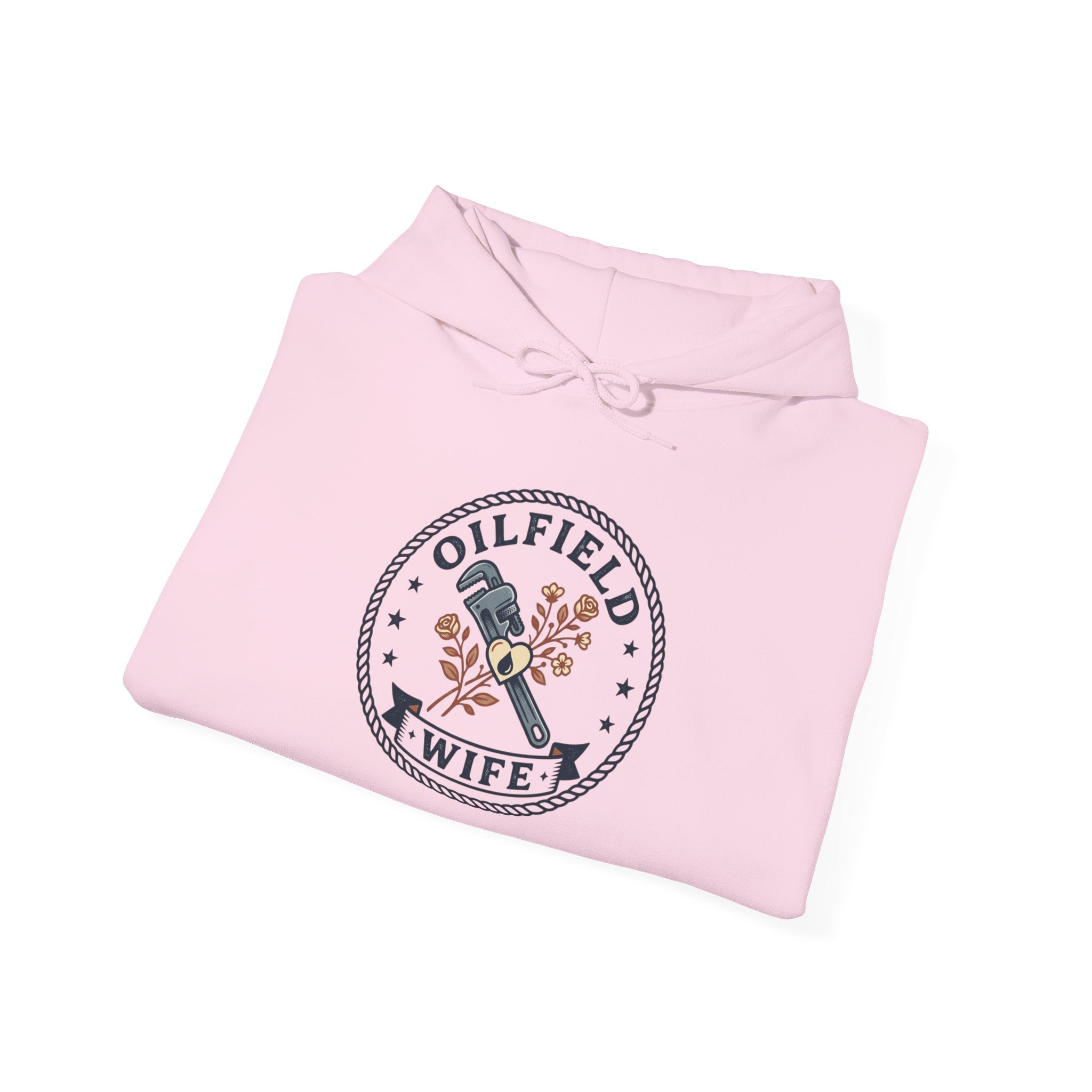 Oilfield Wife Hoodie – Floral Oil Rig Wife Pullover