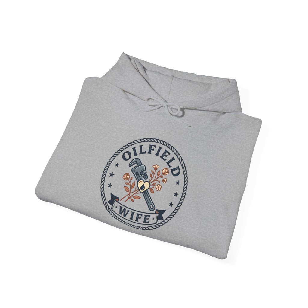 Oilfield Wife Hoodie – Floral Oil Rig Wife Pullover