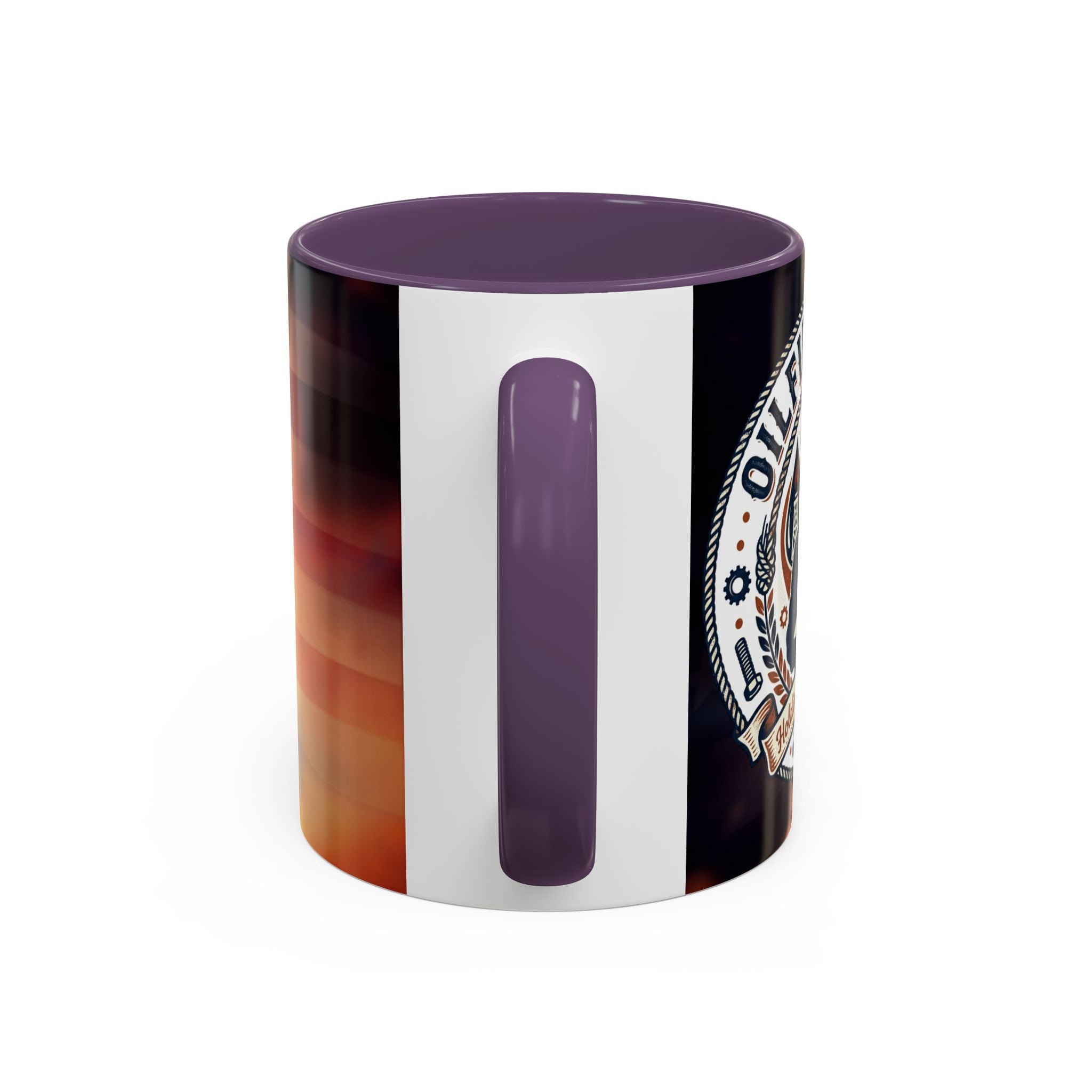 Patriotic Accent Oil Wife Coffee Mug – American Flag Sunset Design (11/15oz)