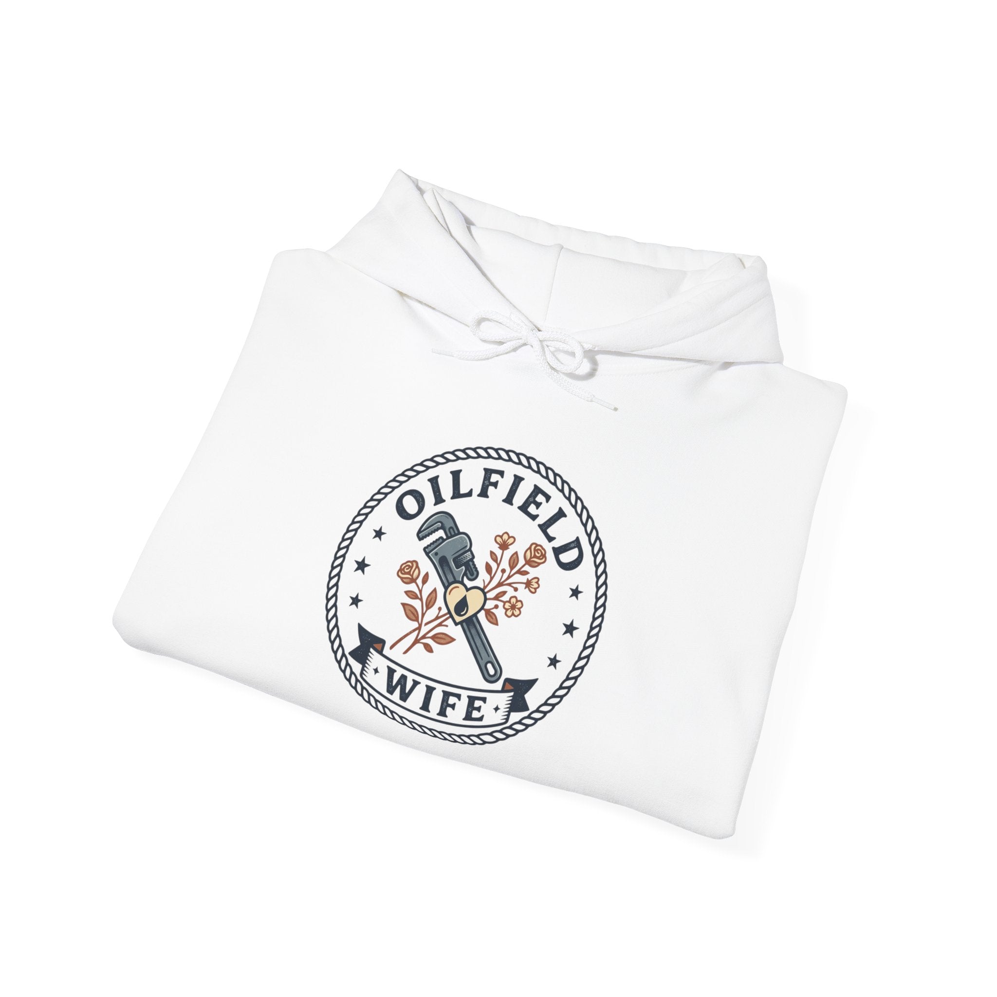 Oilfield Wife Hoodie – Floral Oil Rig Wife Pullover