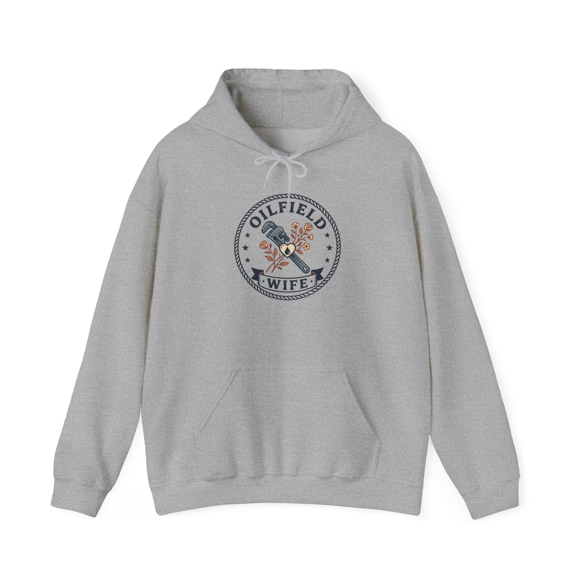 Oilfield Wife Hoodie – Floral Oil Rig Wife Pullover
