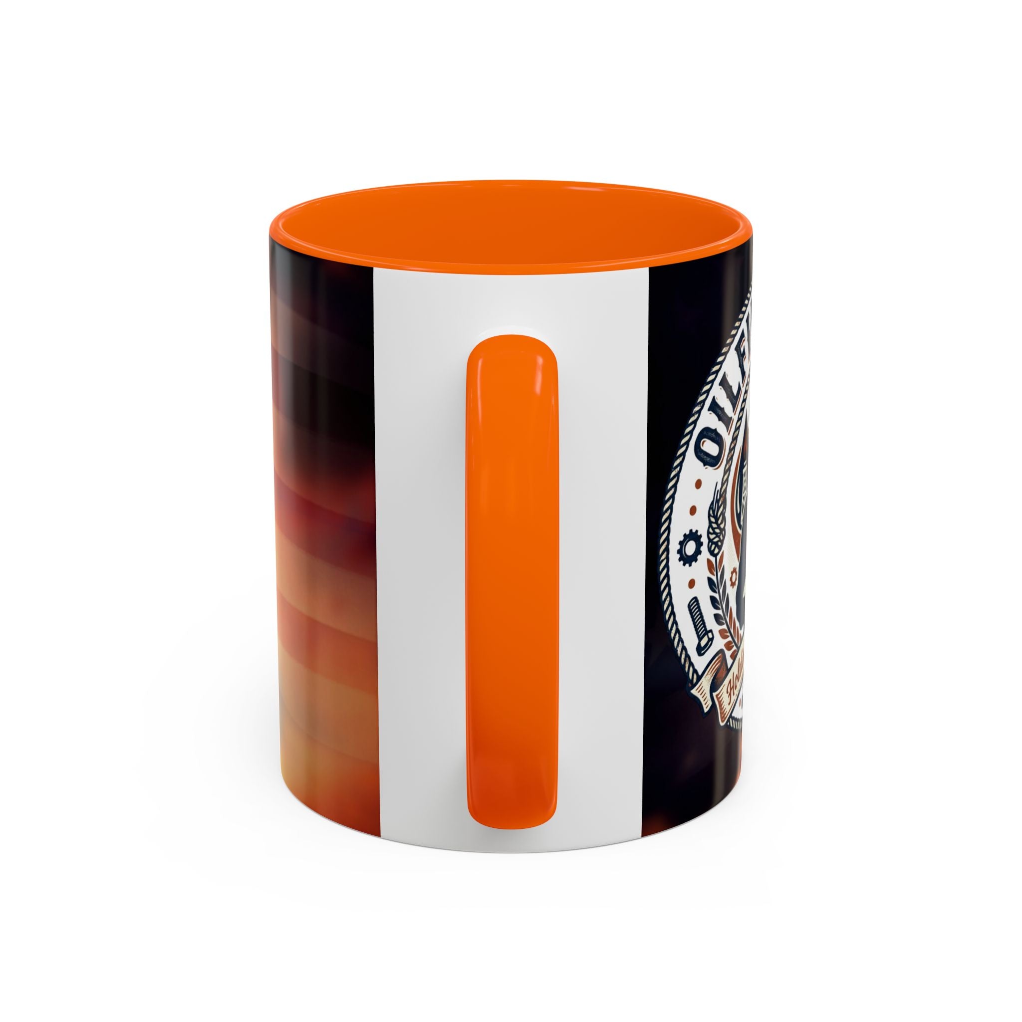 Patriotic Accent Oil Wife Coffee Mug – American Flag Sunset Design (11/15oz)