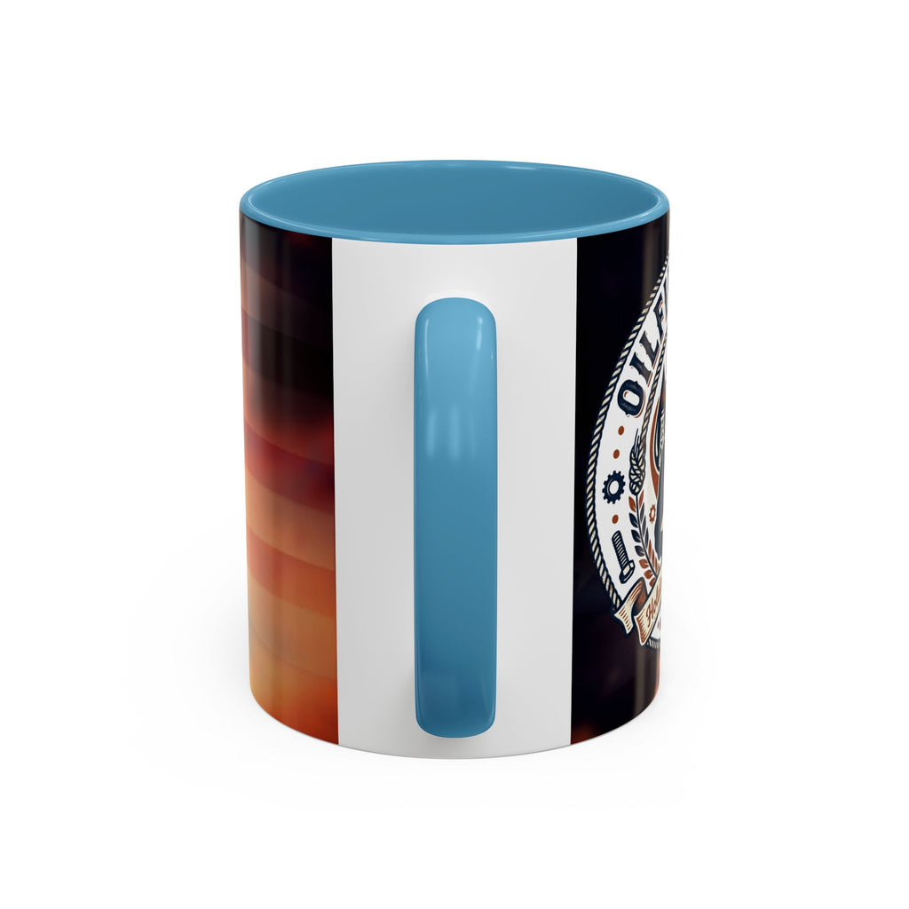 Patriotic Accent Oil Wife Coffee Mug – American Flag Sunset Design (11/15oz)