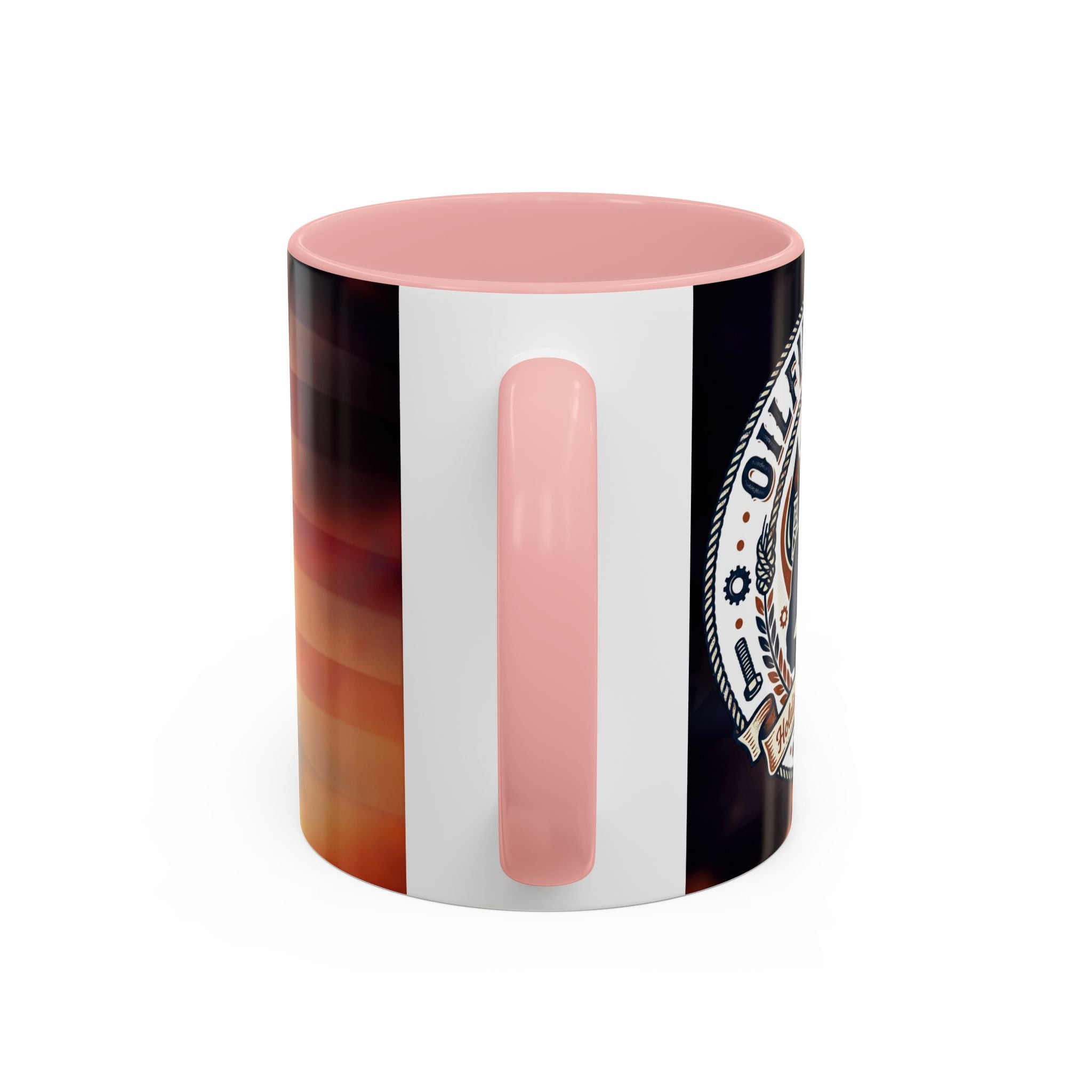 Patriotic Accent Oil Wife Coffee Mug – American Flag Sunset Design (11/15oz)