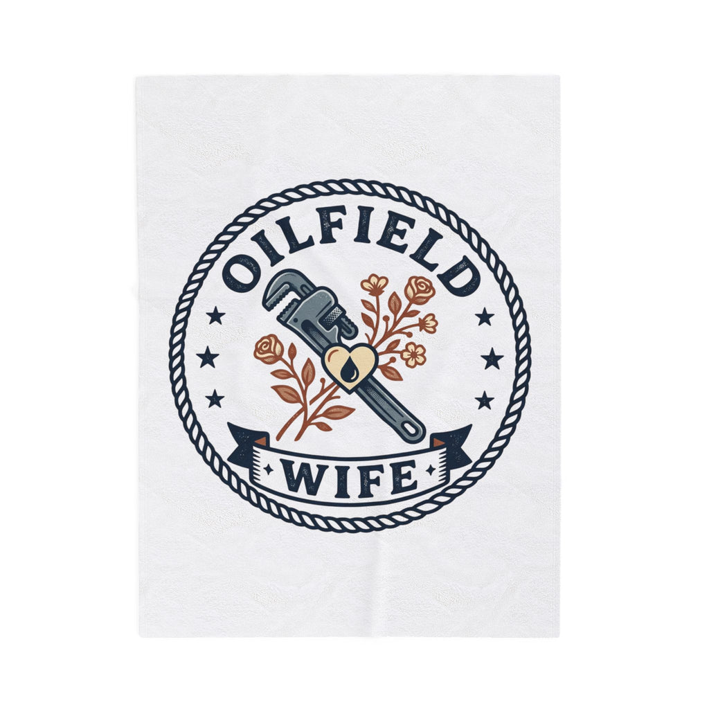 Oilfield Wife Velveteen Plush Blanket – Cozy Gift for Oil & Gas Wives