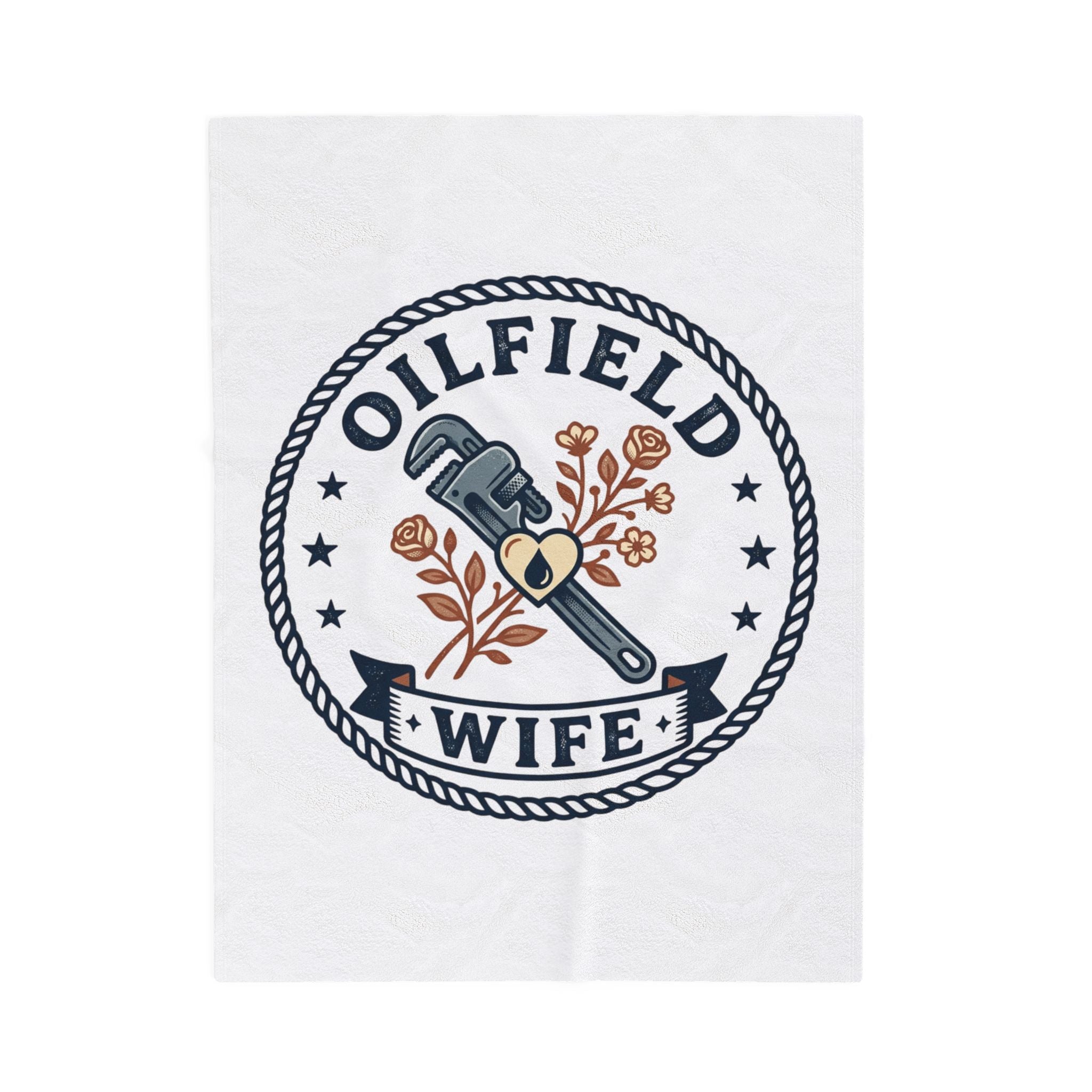 Oilfield Wife Velveteen Plush Blanket – Cozy Gift for Oil & Gas Wives
