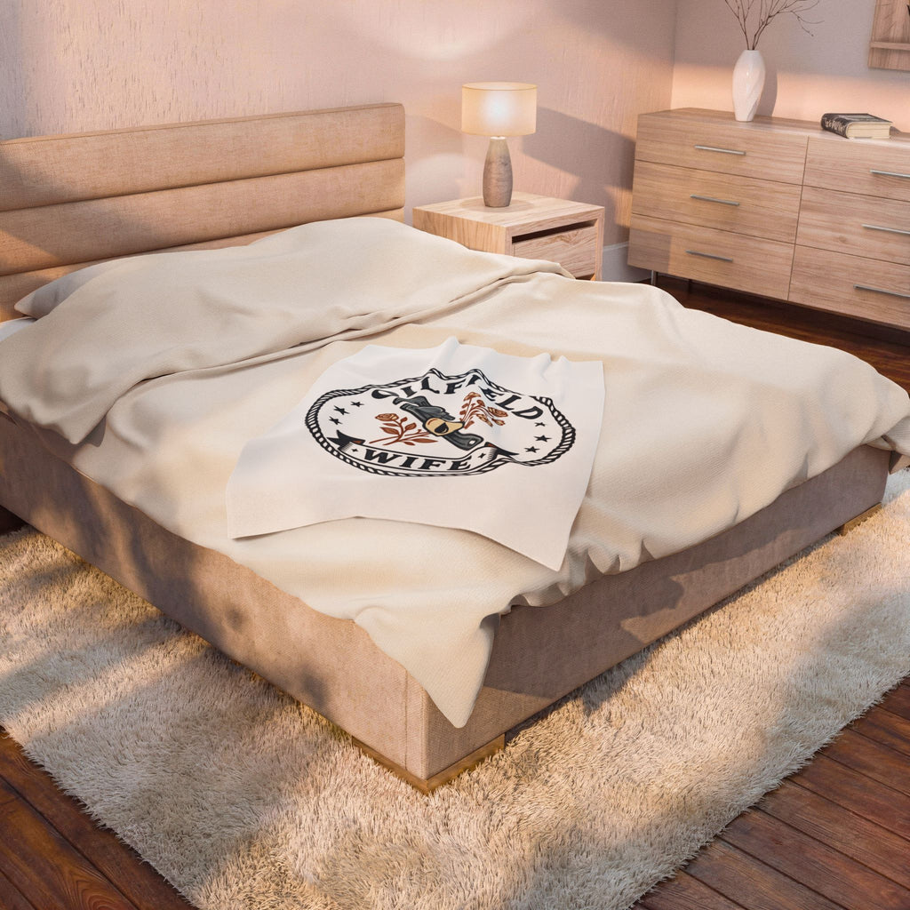 Oilfield Wife Velveteen Plush Blanket – Cozy Gift for Oil & Gas Wives