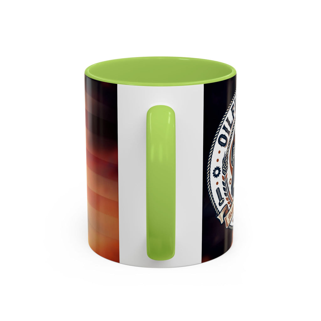 Patriotic Accent Oil Wife Coffee Mug – American Flag Sunset Design (11/15oz)