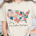 Retro America USA Map Shirt | 4th Of July Shirt | American 1776 Shirt C979