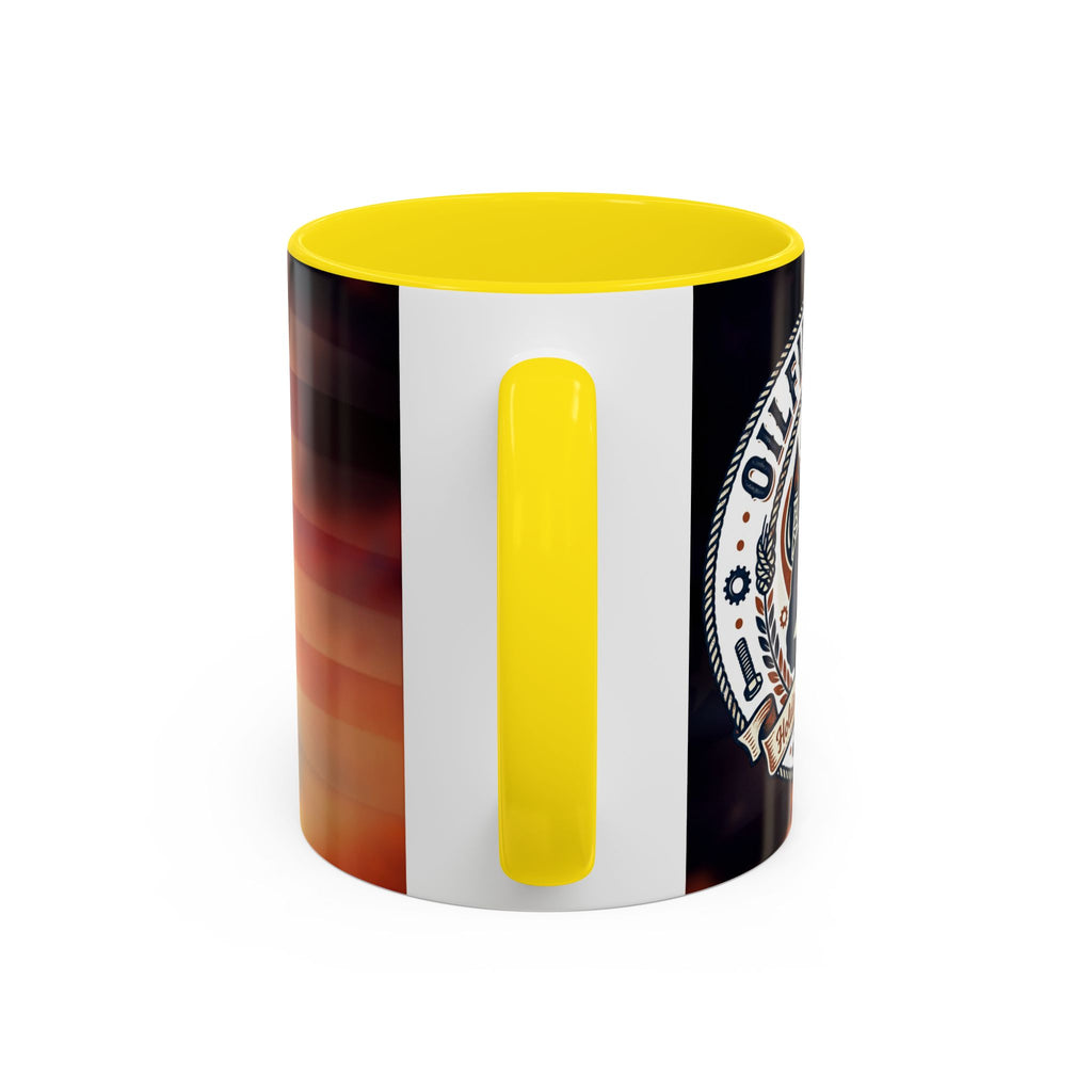 Patriotic Accent Oil Wife Coffee Mug – American Flag Sunset Design (11/15oz)