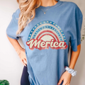 Rainbow Merica Patriotic Comfort Colors Tee