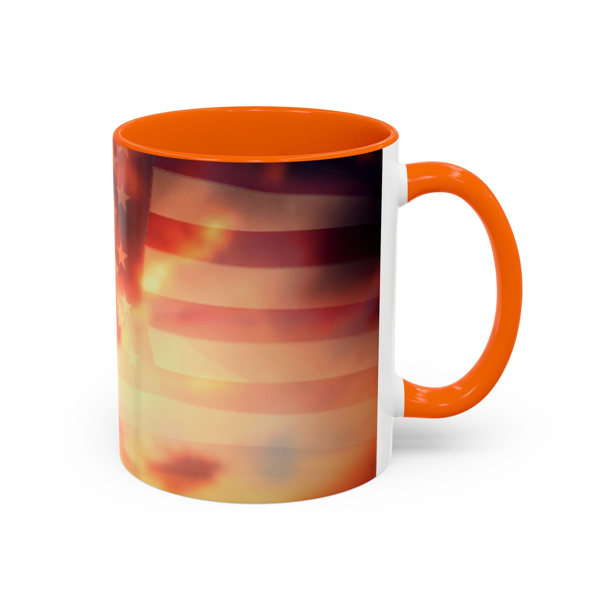 Patriotic Accent Oil Wife Coffee Mug – American Flag Sunset Design (11/15oz)