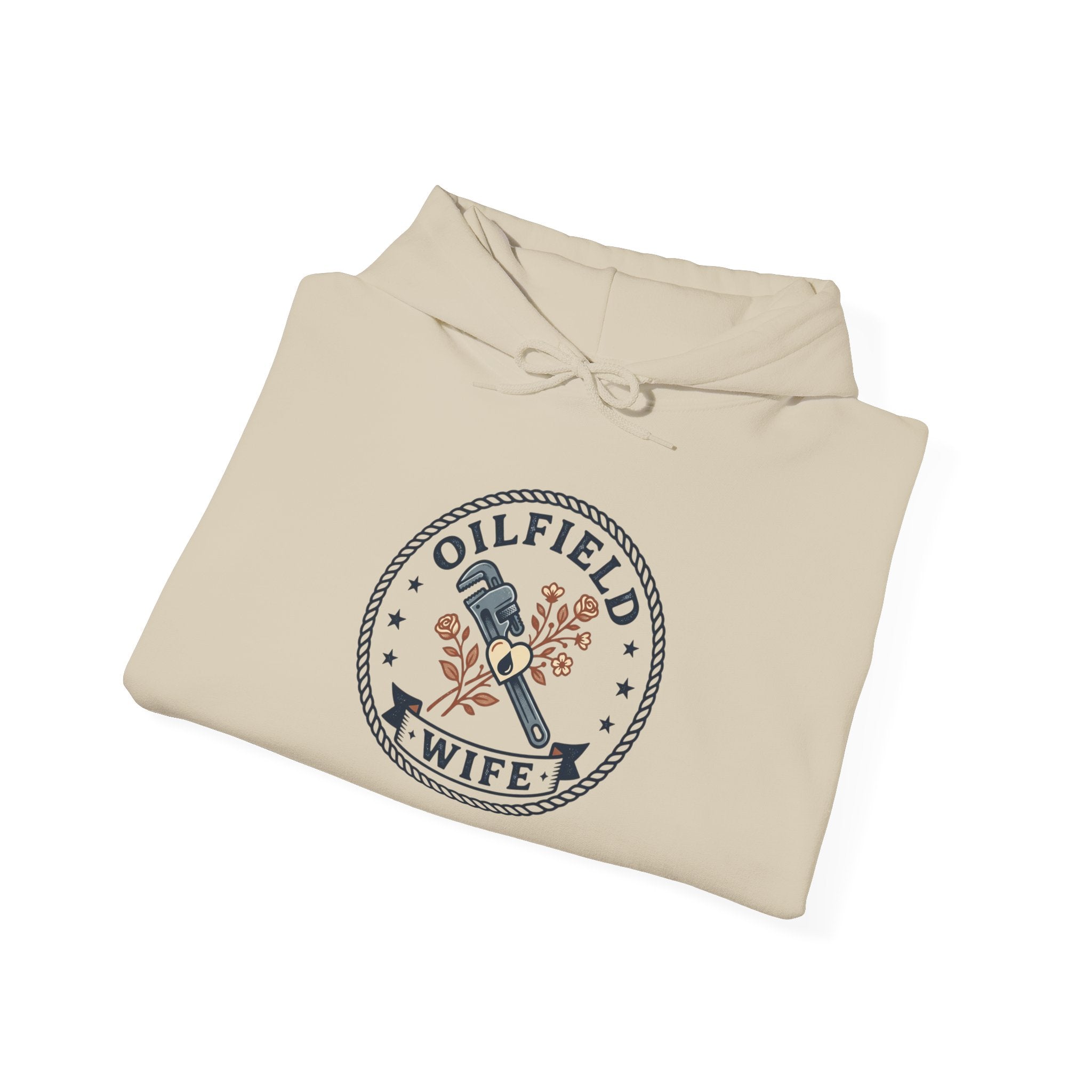 Oilfield Wife Hoodie – Floral Oil Rig Wife Pullover