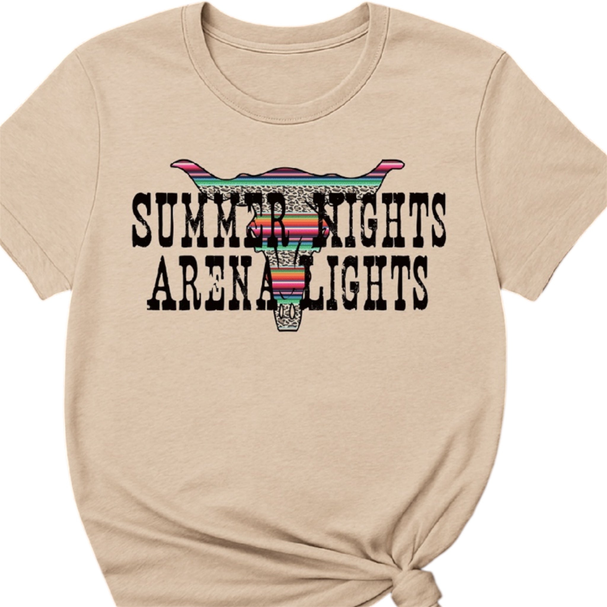 Western Graphic Tee – Summer Nights Arena Lights Unisex Rodeo Shirt | Rowdy Rowels