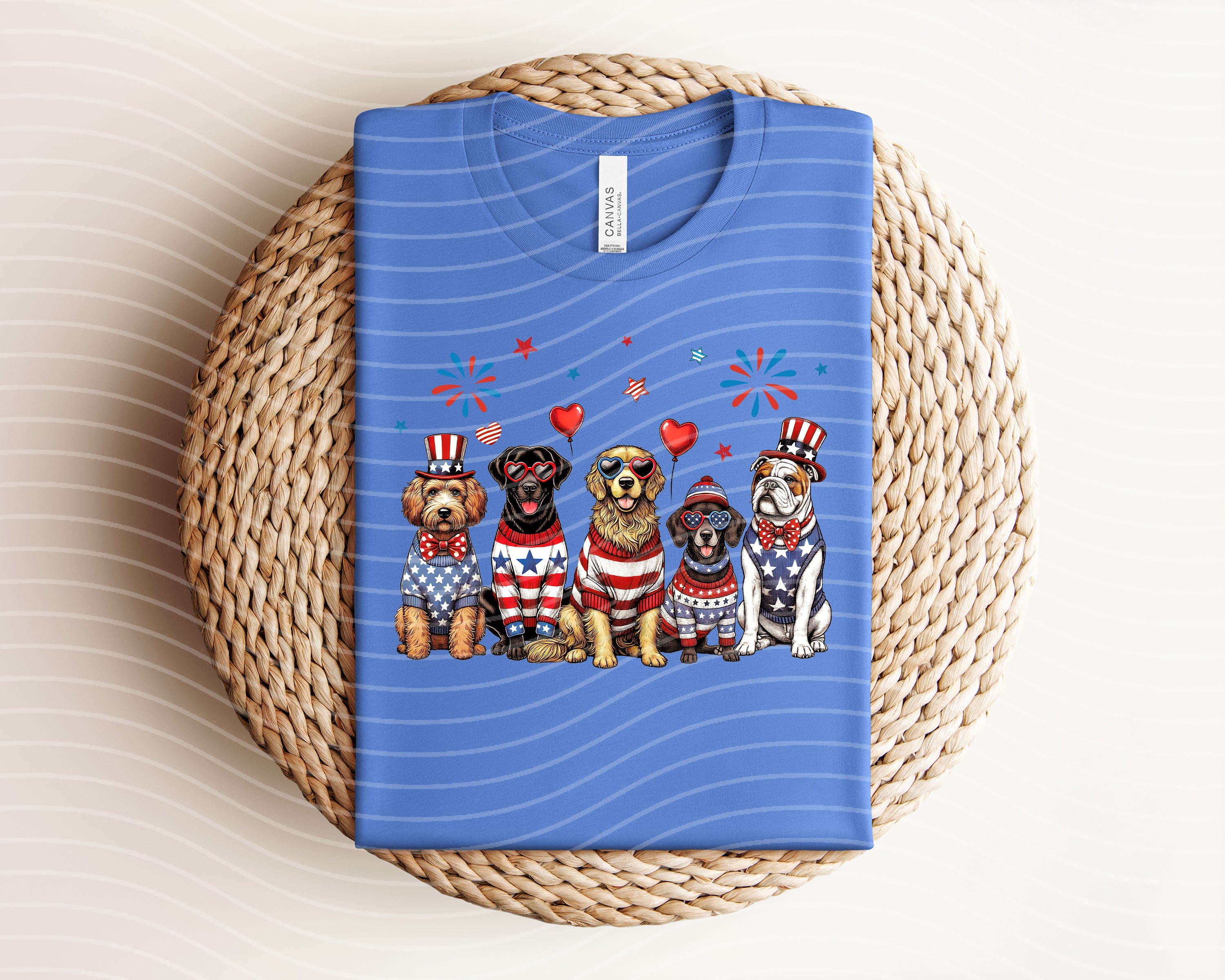 Patriotic Dogs Graphic Tee
