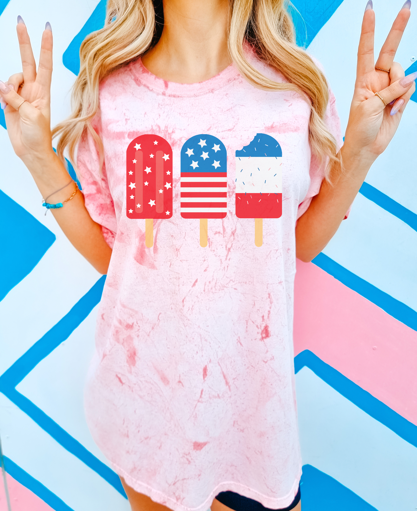 Red White and Blue Popsicle Comfort Colors Tee – Patriotic Shirt for Women