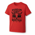 Western Graphic Tee – Raised on Grit and Back Talk Shirt | Rowdy Rowels